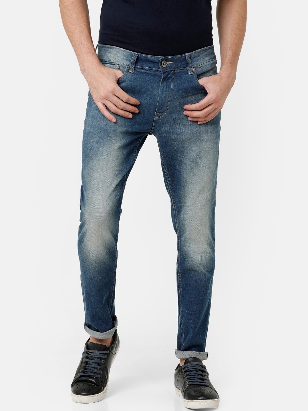 Buy Voi Jeans Men Blue Slim Fit Mid Rise Clean Look Jeans - Jeans for ...