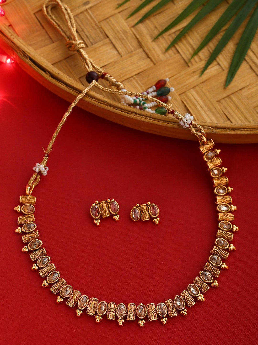 Buy Shoshaa Gold Plated & Artificial Stone Studded Handcrafted