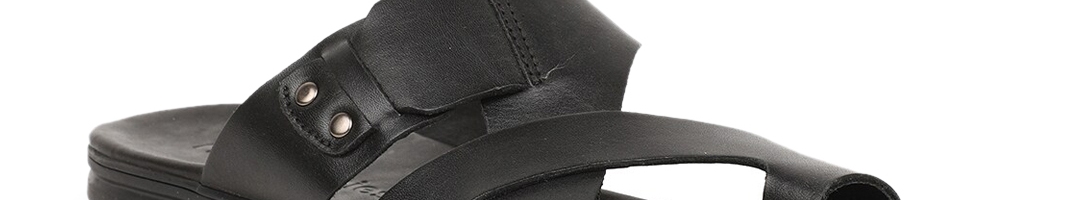Buy Hush Puppies Men Black Leather Comfort Sandals - Sandals for Men ...