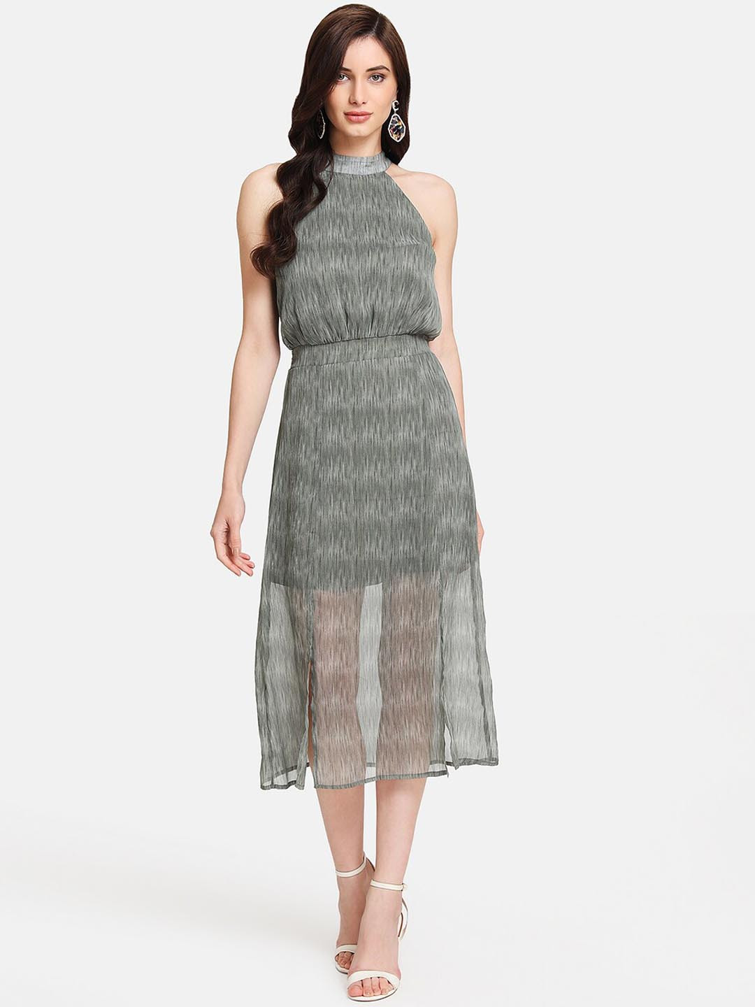 Buy Kazo Women Grey Printed A Line Dress Dresses for Women 12809746