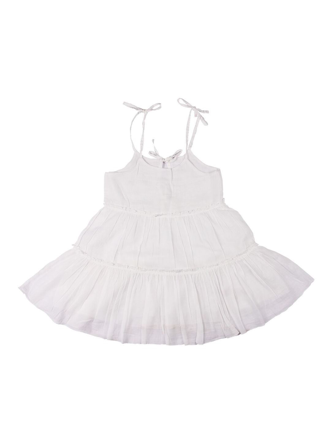 Buy Nino Bambino Girls White Organic Cotton Solid A Line Dress ...