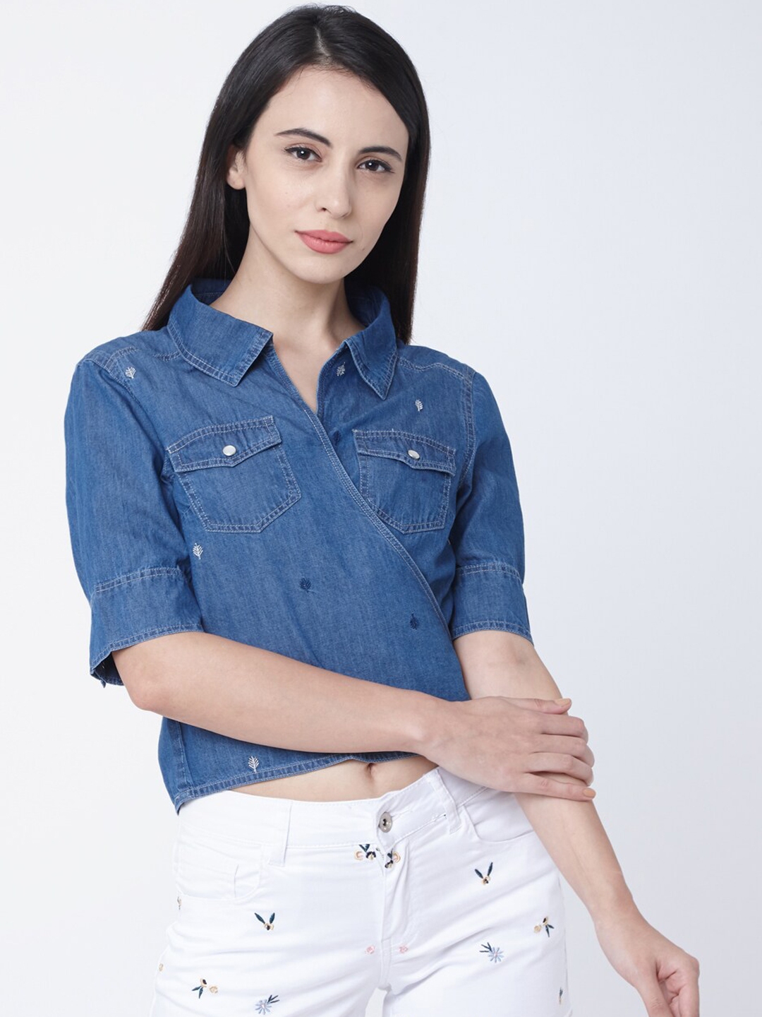 Buy Deal Jeans Women Blue Solid Denim Shrug - Shrug for Women 12822310 ...