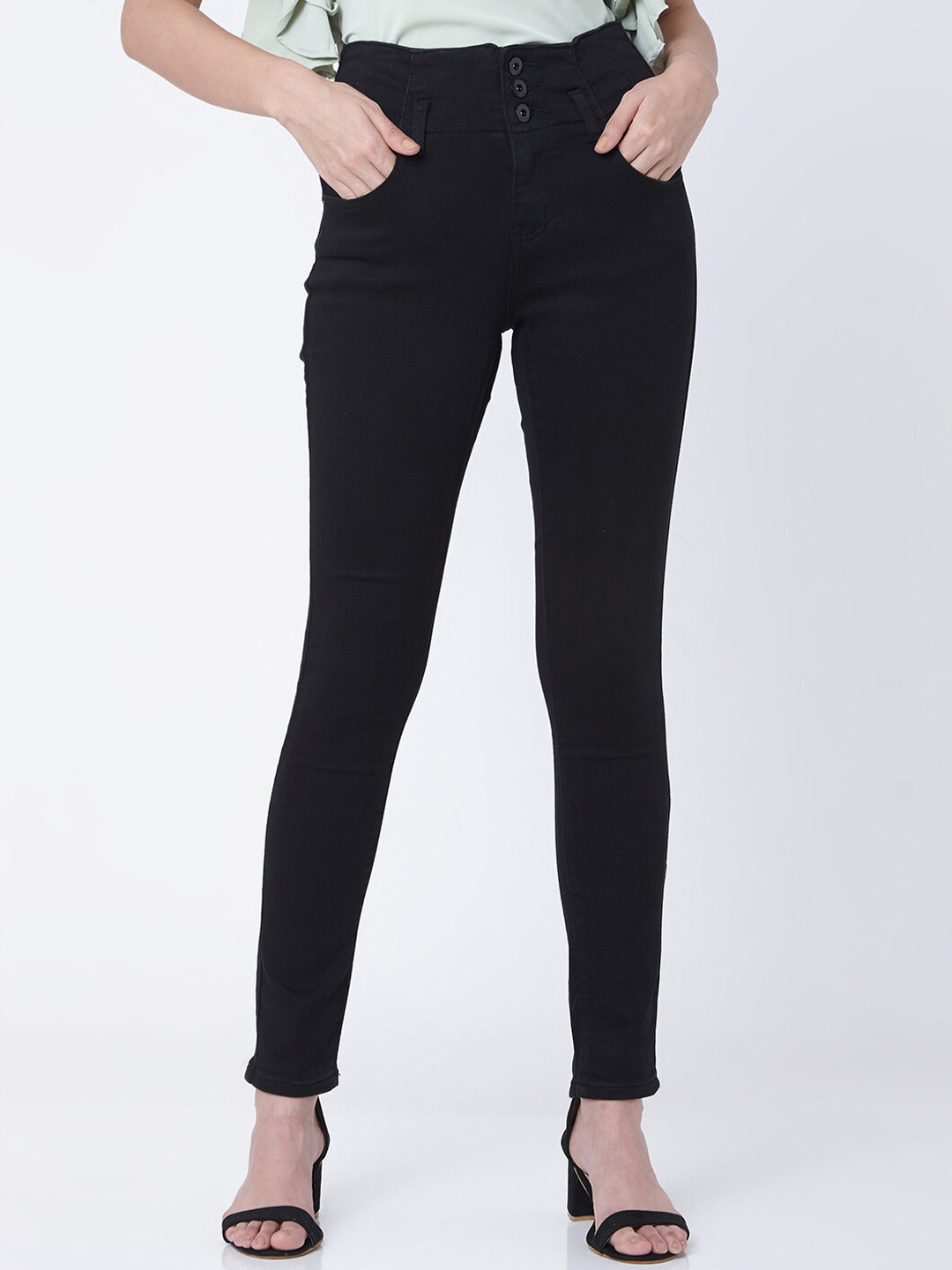 Buy Deal Jeans Women Black Slim Fit High Rise Clean Look Jeans Jeans