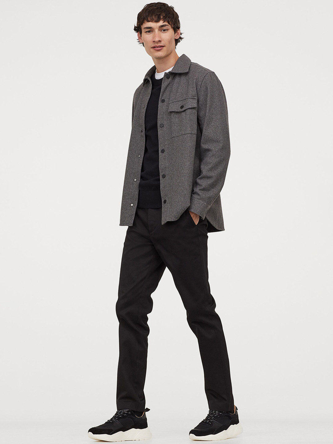 Buy H&M Men Grey Shirt Jacket Jackets for Men 12824006 Myntra
