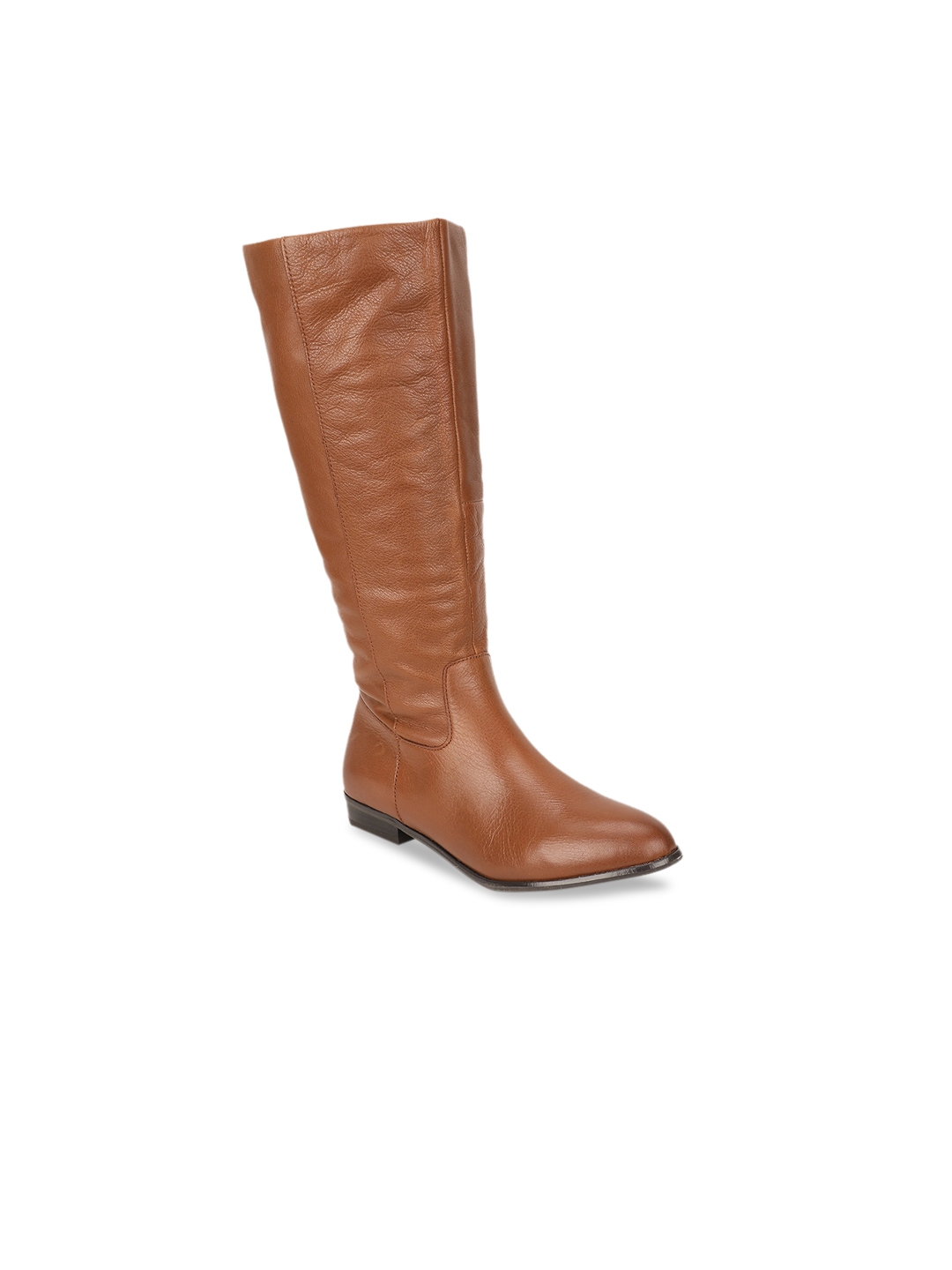dark brown flat leather boots