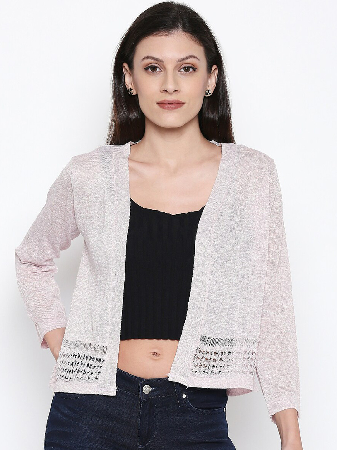 Buy Manola Women Lavender Solid Open Front Shrug Shrug for Women