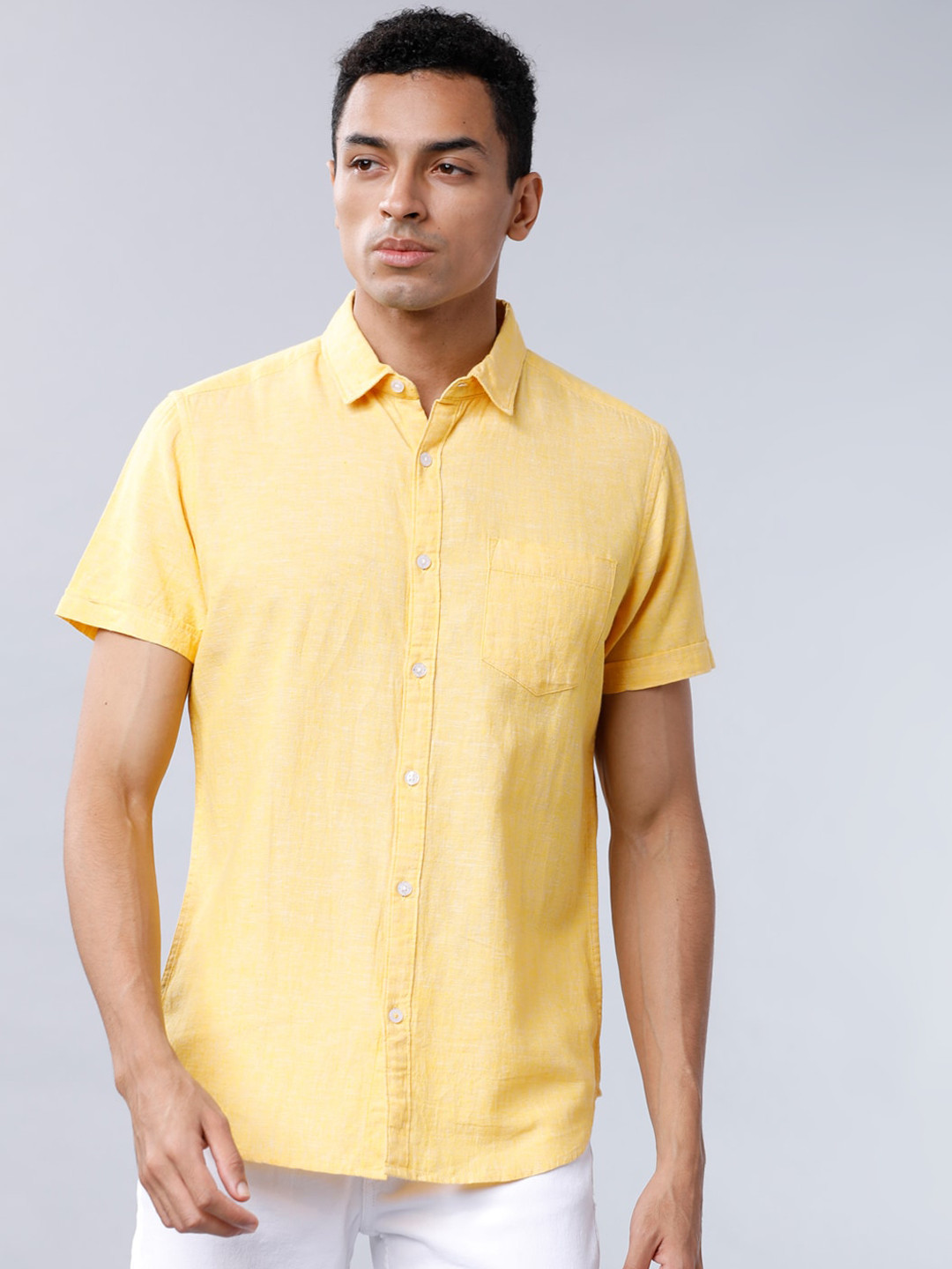 Buy HIGHLANDER Men Yellow Slim Fit Solid Casual Shirt Shirts for Men
