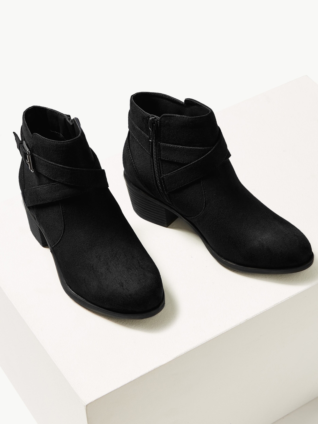 marks and spencer flat black boots