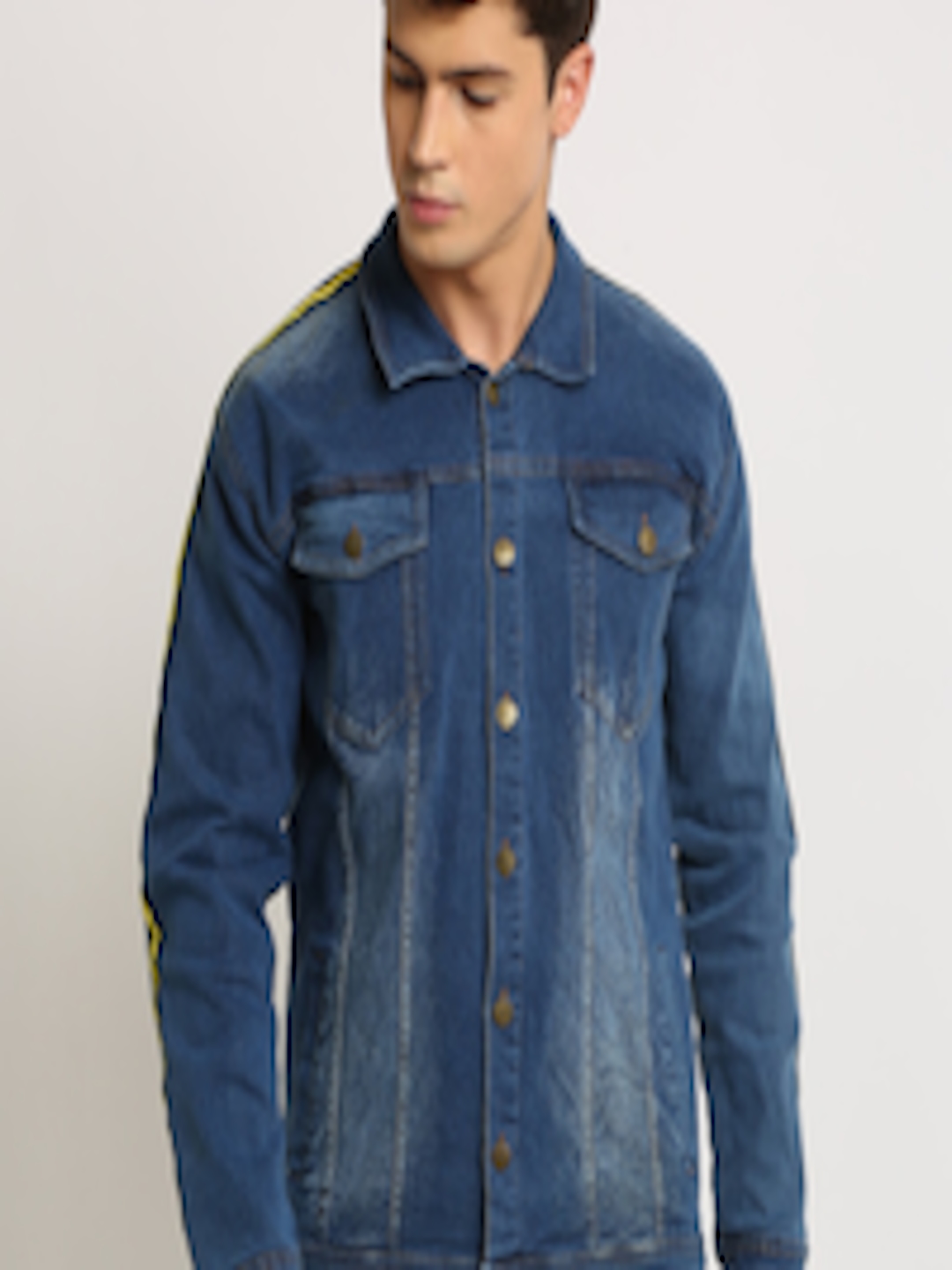 Buy VOXATI Men Blue Solid Denim Jacket - Jackets for Men 12839852 | Myntra