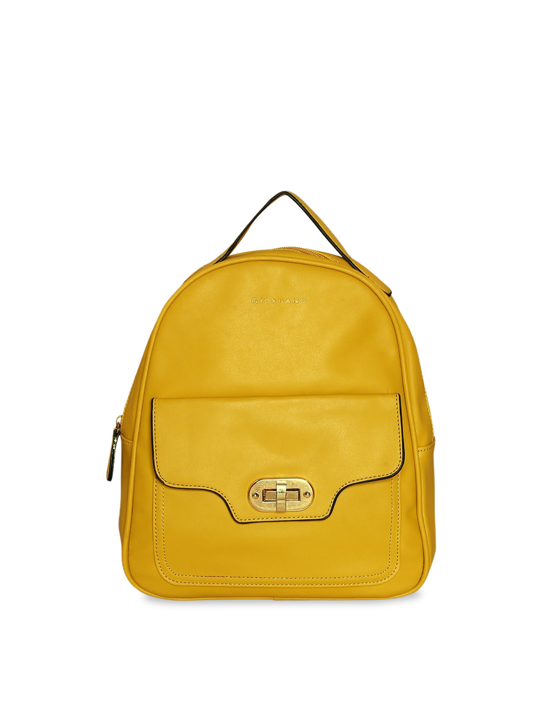 Buy GIORDANO Women Mustard Yellow Solid Backpack Backpacks for Women