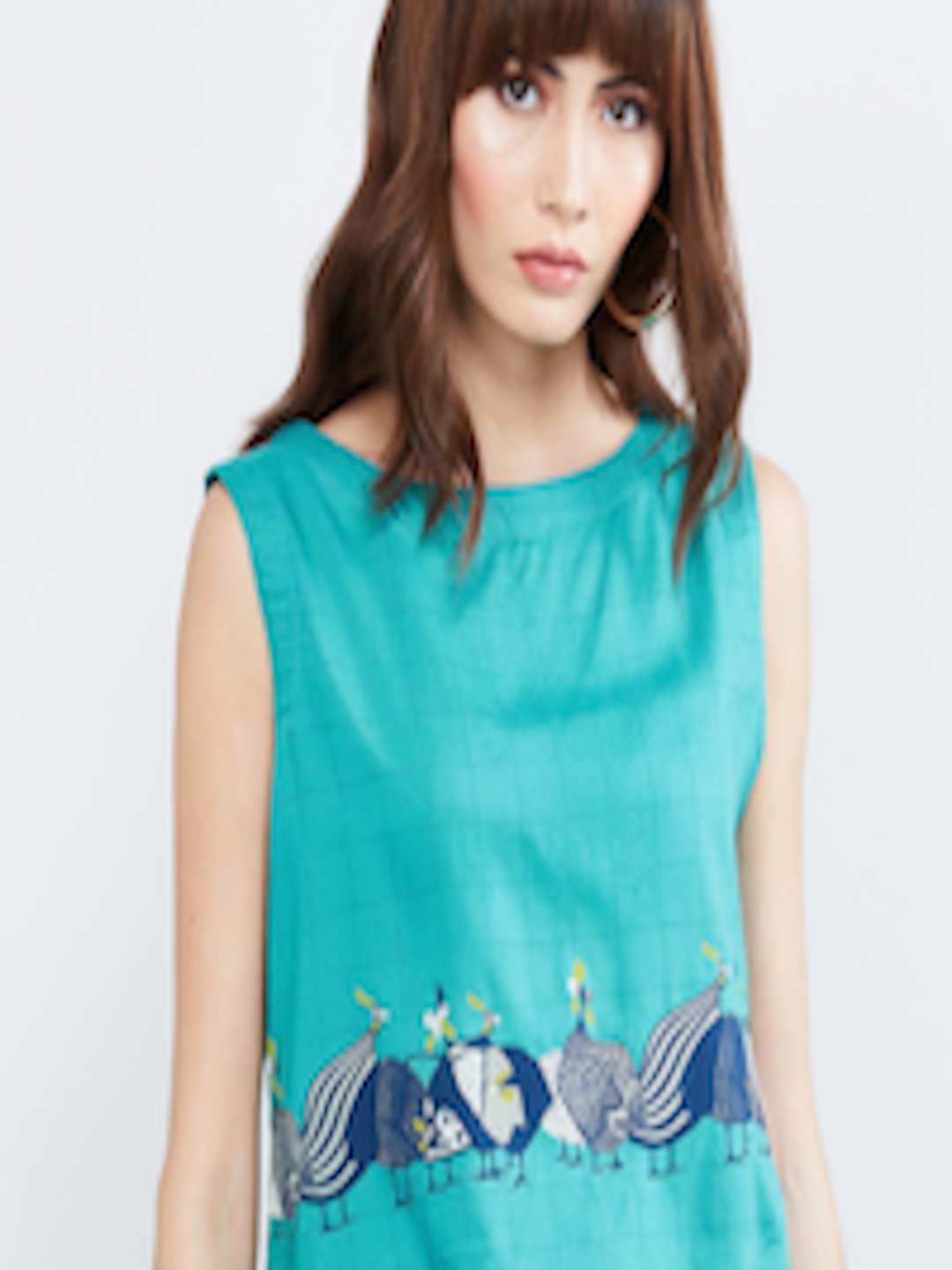 Buy Max Women Turquoise Blue Printed Top - Tops for Women 12637818 | Myntra