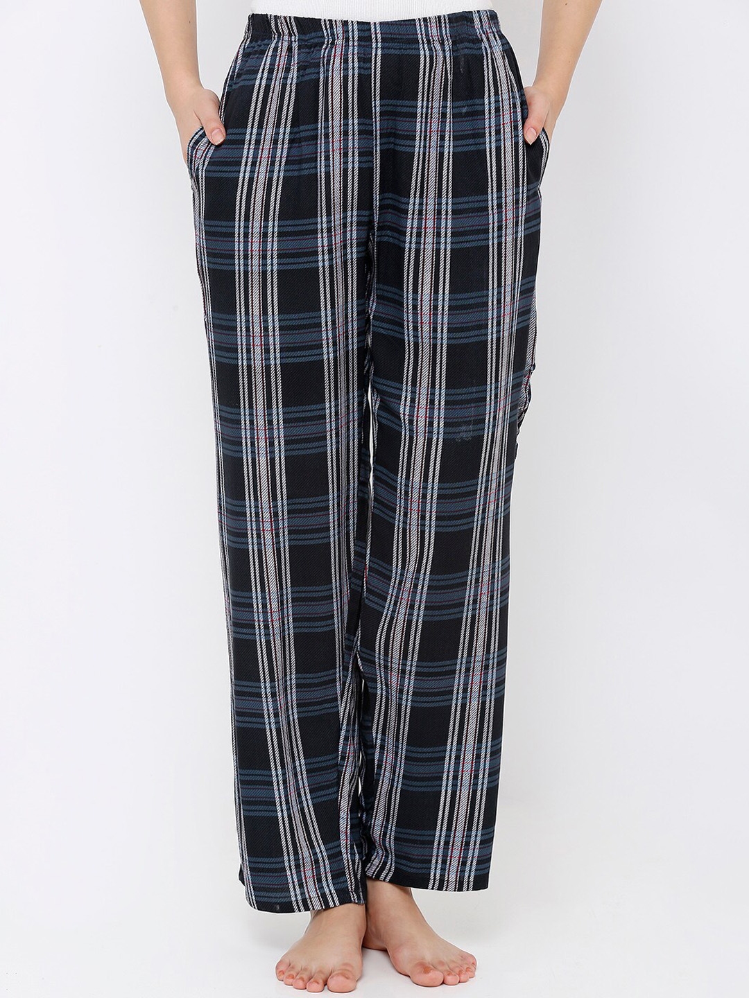 ladies checked lounge pants