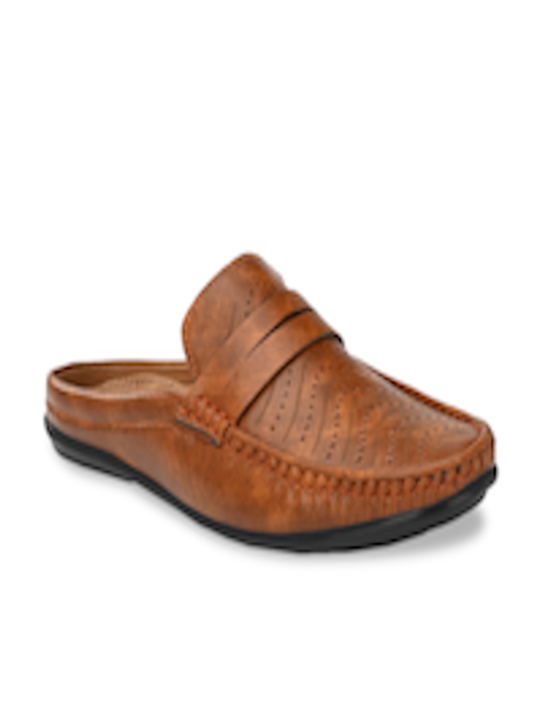 Buy Provogue Men Tan Brown Perforations Mules - Casual Shoes for Men ...