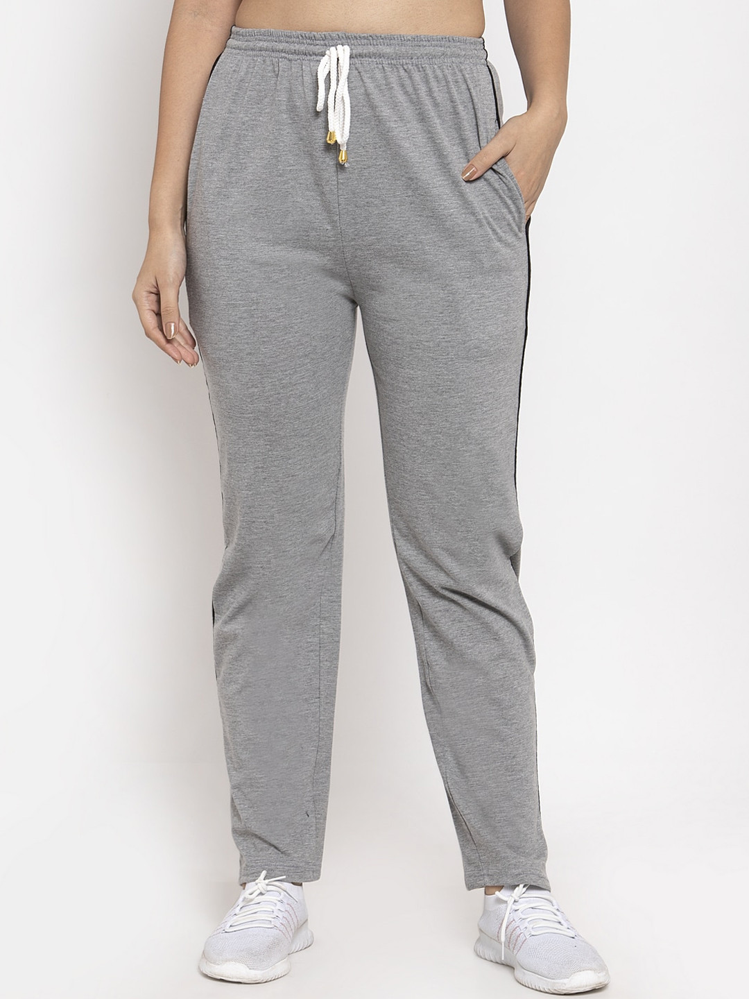 Buy Baani Creations Women Grey Solid Straight Fit Track Pants Track