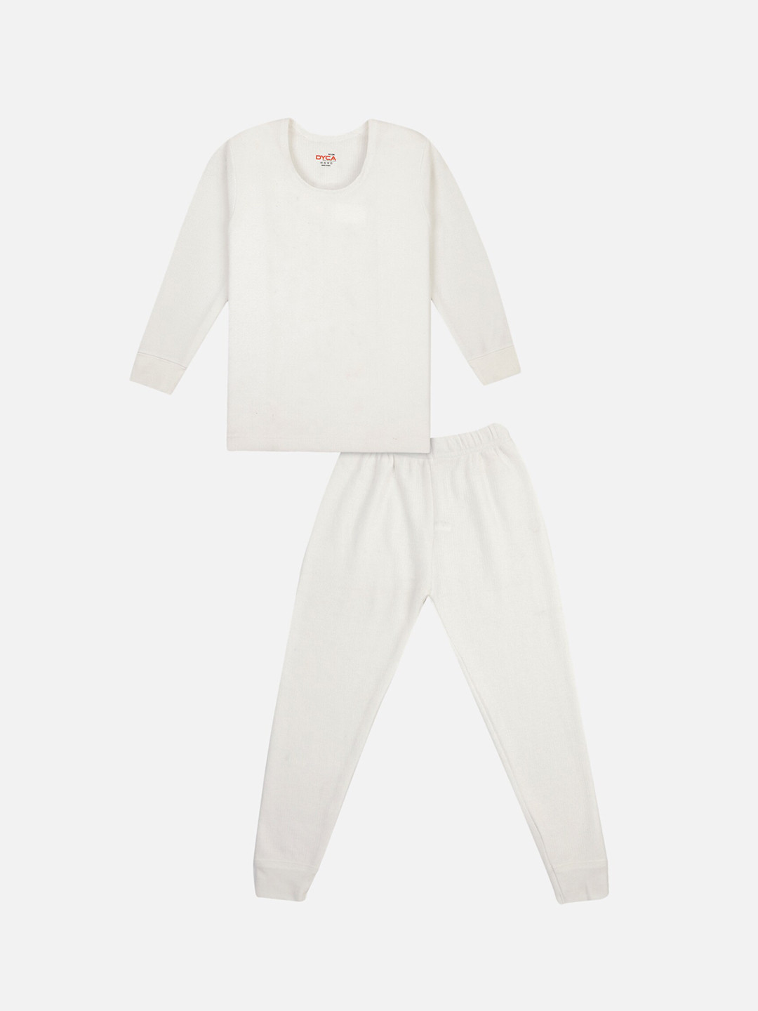 Buy DYCA Kids Off White Solid Thermal Set Thermal Set for Unisex Kids