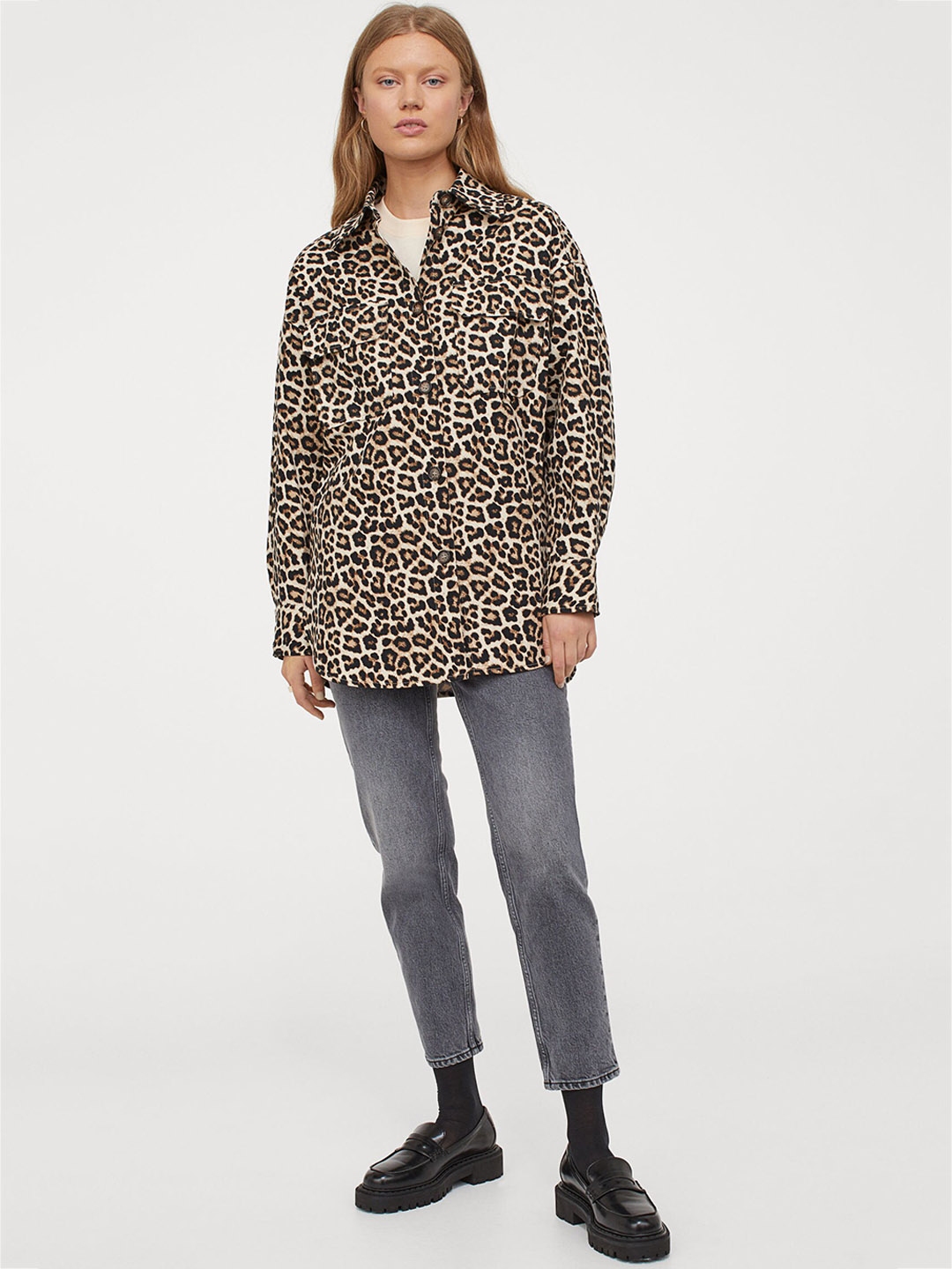 h&m animal print jacket