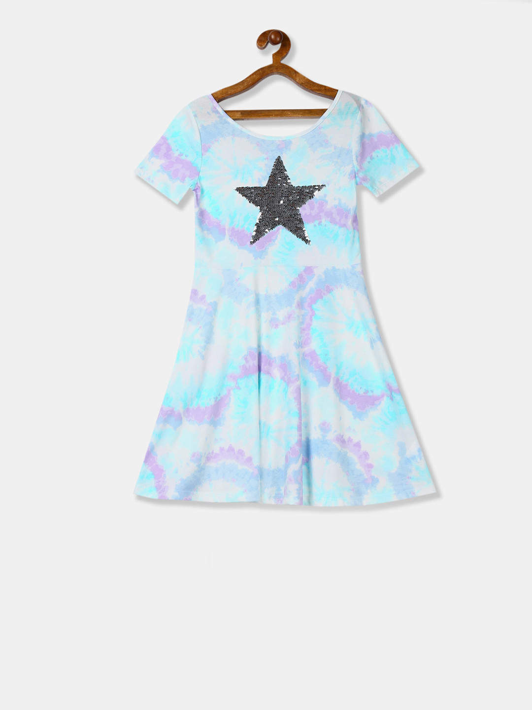 Buy The Childrens Place Girls Blue Printed A Line Dress Dresses for