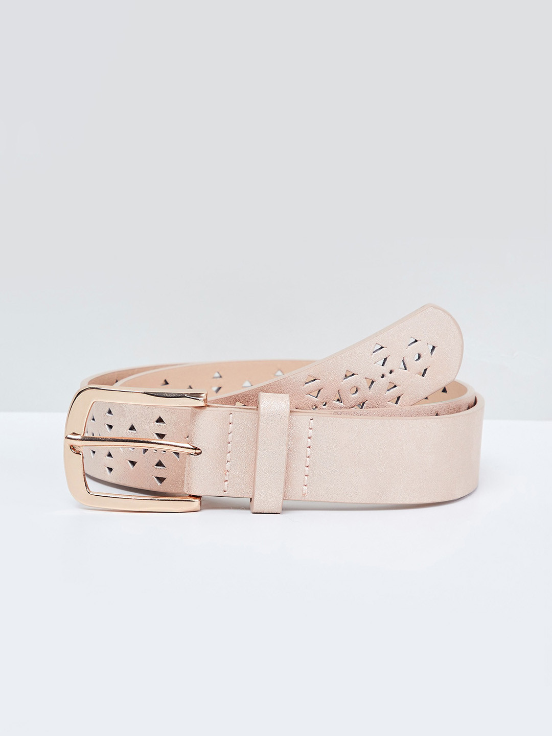 Buy Max Women Gold Toned & Rose Gold Textured Belt Belts for Women