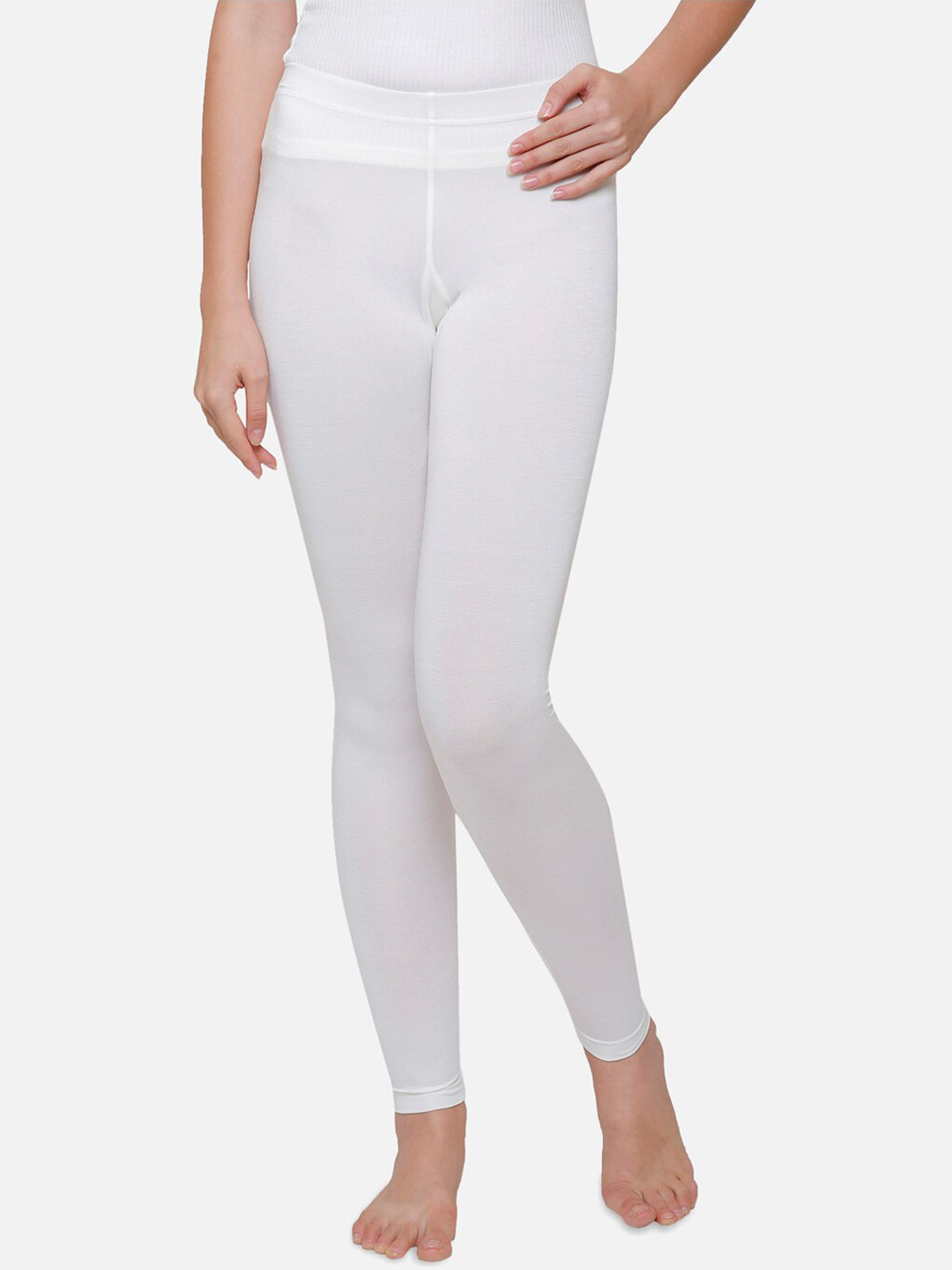 Buy Ayaki Women Off White Solid Thermal Bottoms Thermal Bottoms for