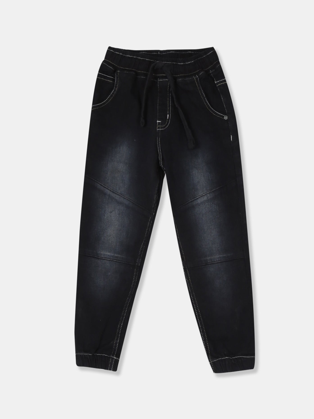 boys black slim joggers