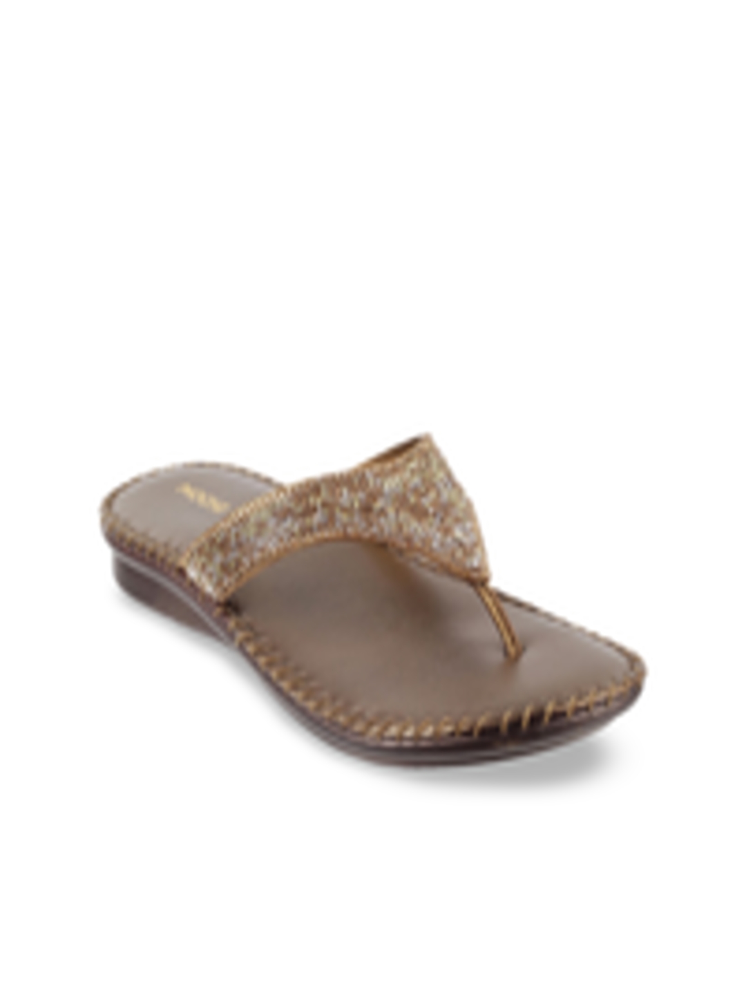 Buy Mochi Women Gold Toned Embellished Open Toe Flats - Flats for Women ...