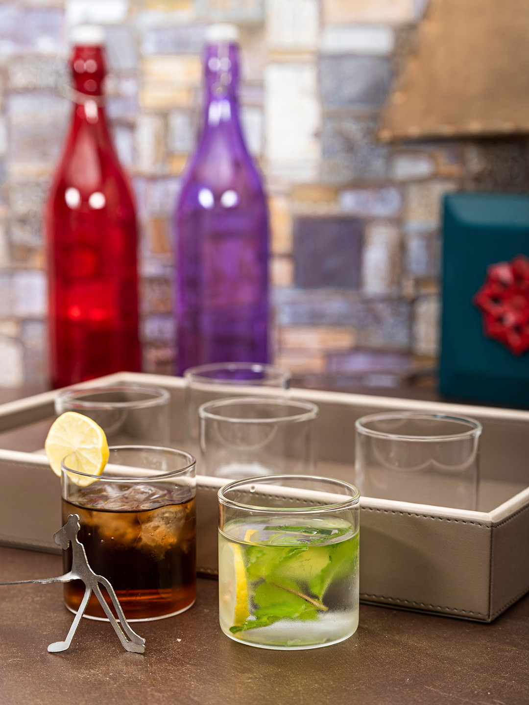 Buy ROXX Transparent Set Of 6 Glass Tumbler Bar And Drinkware for