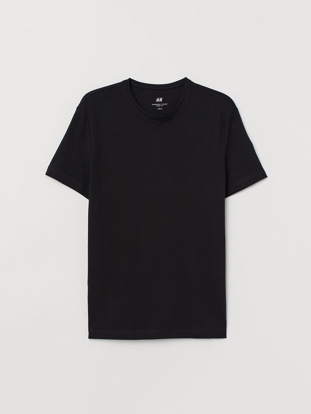 Buy H&M Men Black Cotton Piqu T Shirt Slim Fit Tshirts for Men