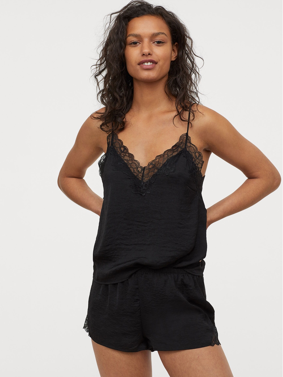 black silk night suit