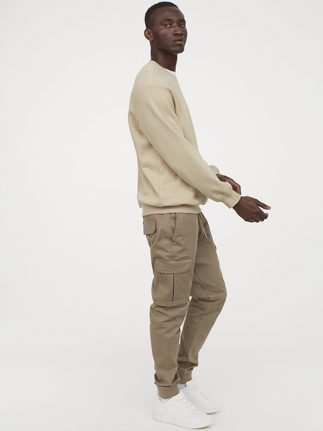 cotton cargo joggers h&m