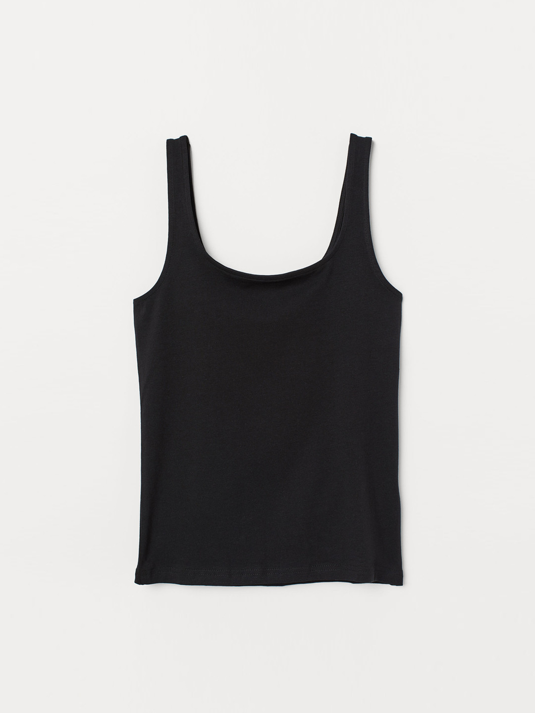 Buy H&M Women Black Solid Cotton Jersey Vest Top Tops for Women
