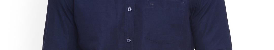 Buy Basics Men Navy Blue Slim Fit Solid Casual Shirt - Shirts for Men ...