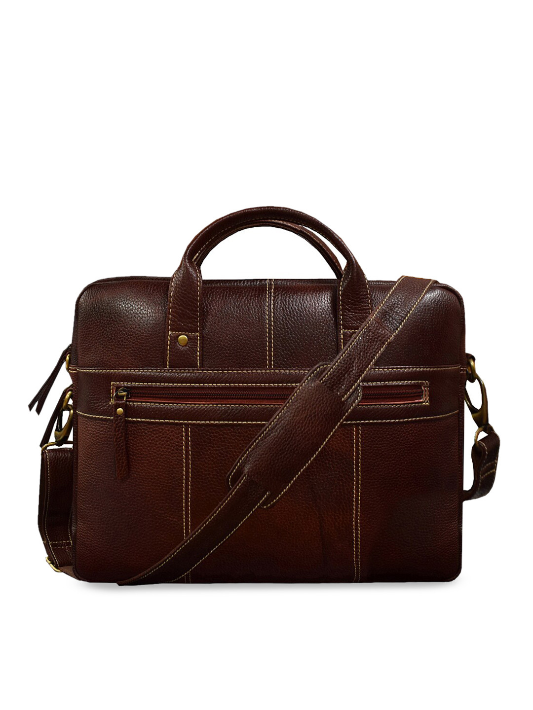 Buy ABYS Unisex Brown Solid Leather Laptop Bag Laptop Bag for Unisex