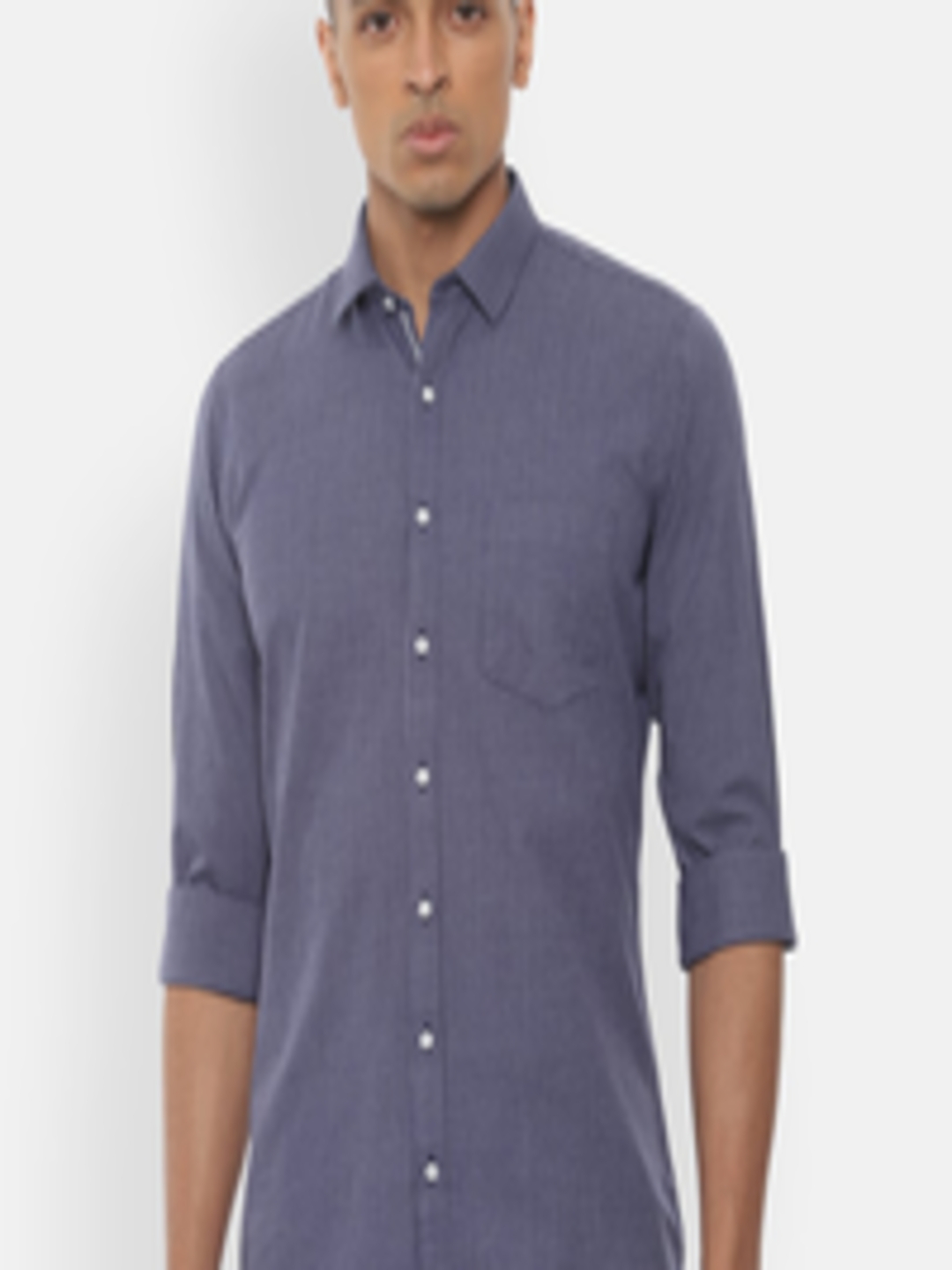 Buy Van Heusen Men Blue Slim Fit Printed Casual Shirt - Shirts for Men ...