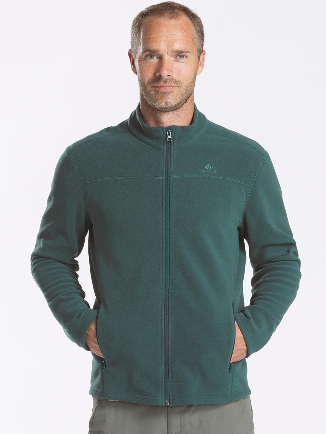 Buy Quechua By Decathlon Men Green Solid Insulator Hiking And Trekking Jacket Jackets for Men