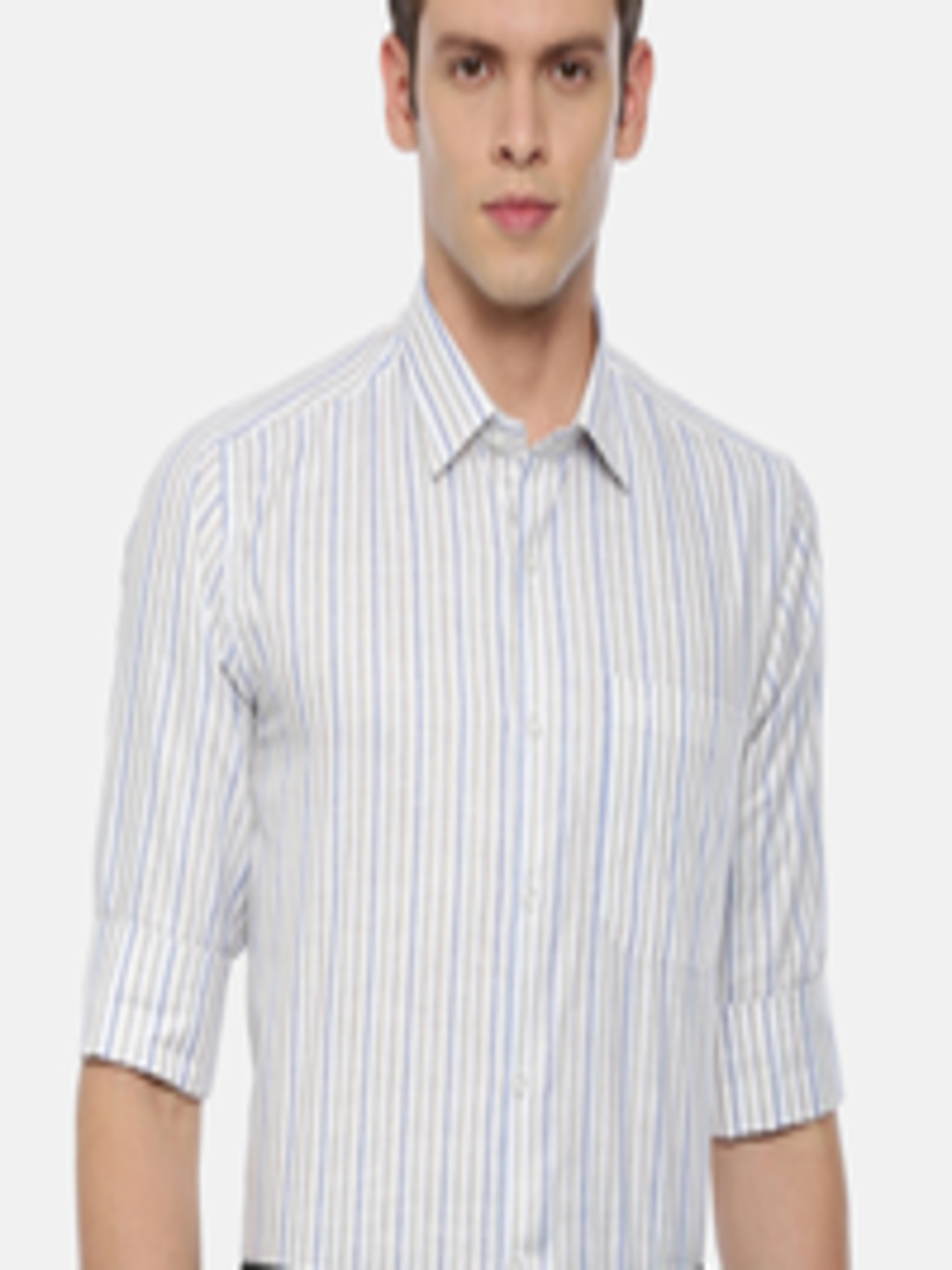 Buy ARISER Men Blue & White Regular Fit Striped Formal Shirt - Shirts ...