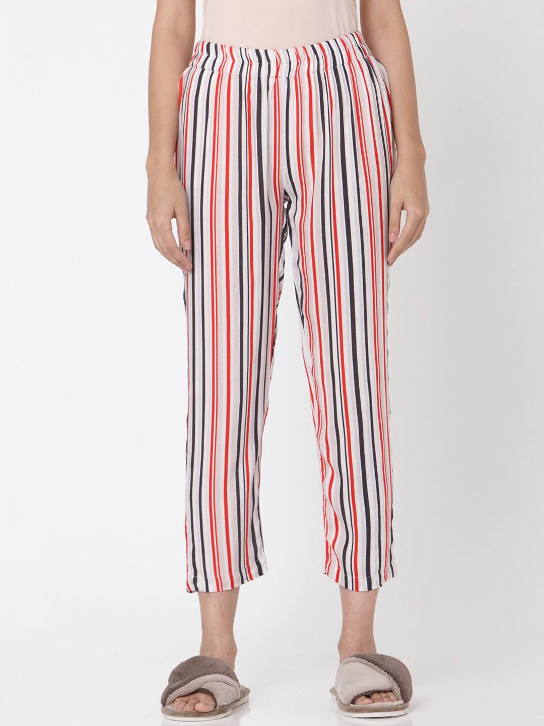 Buy Smarty Pants Women Red & White Striped Lounge Pants - Pyjamas for Women 12938828 | Myntra