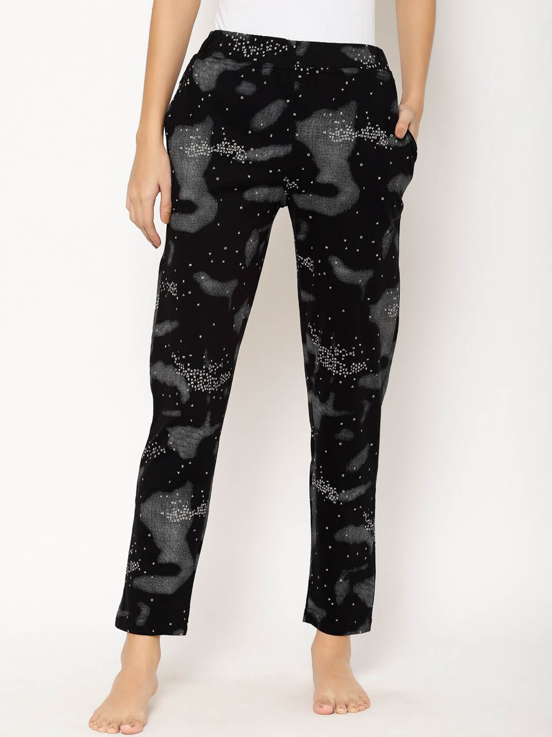Buy Floret Women Black Printed Lounge Pants Lounge Pants for Women