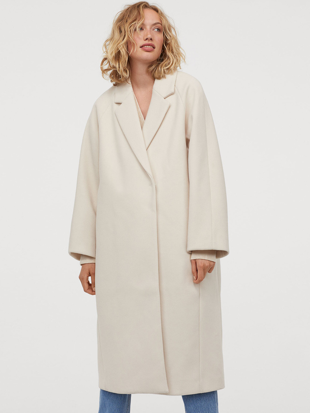 Buy H&M Women White Calf Length Coat - Coats for Women 12952342 | Myntra