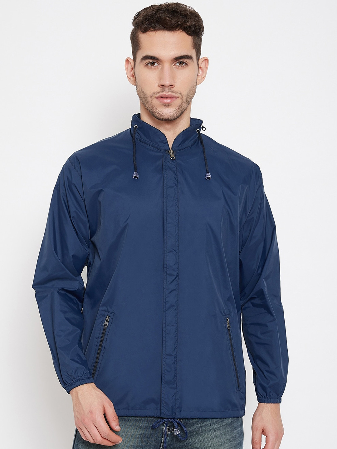 Buy Okane Men Navy Blue Solid Rain Jacket Rain Jacket for Men