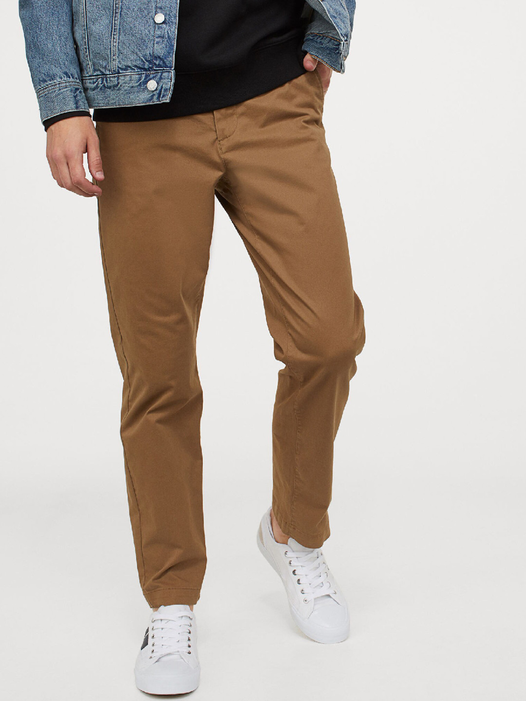 Buy H&M Men Brown Cotton Chinos Regular Fit Trousers for Men 12952218 Myntra