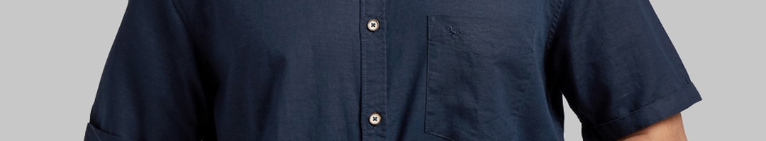 Buy Parx Men Navy Blue Regular Fit Solid Casual Shirt - Shirts for Men ...