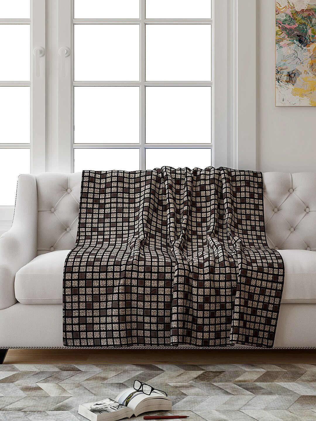 Buy Saral Home Grey Geometric 3 Seater Sofa Throw Throws for Unisex 12954536 Myntra
