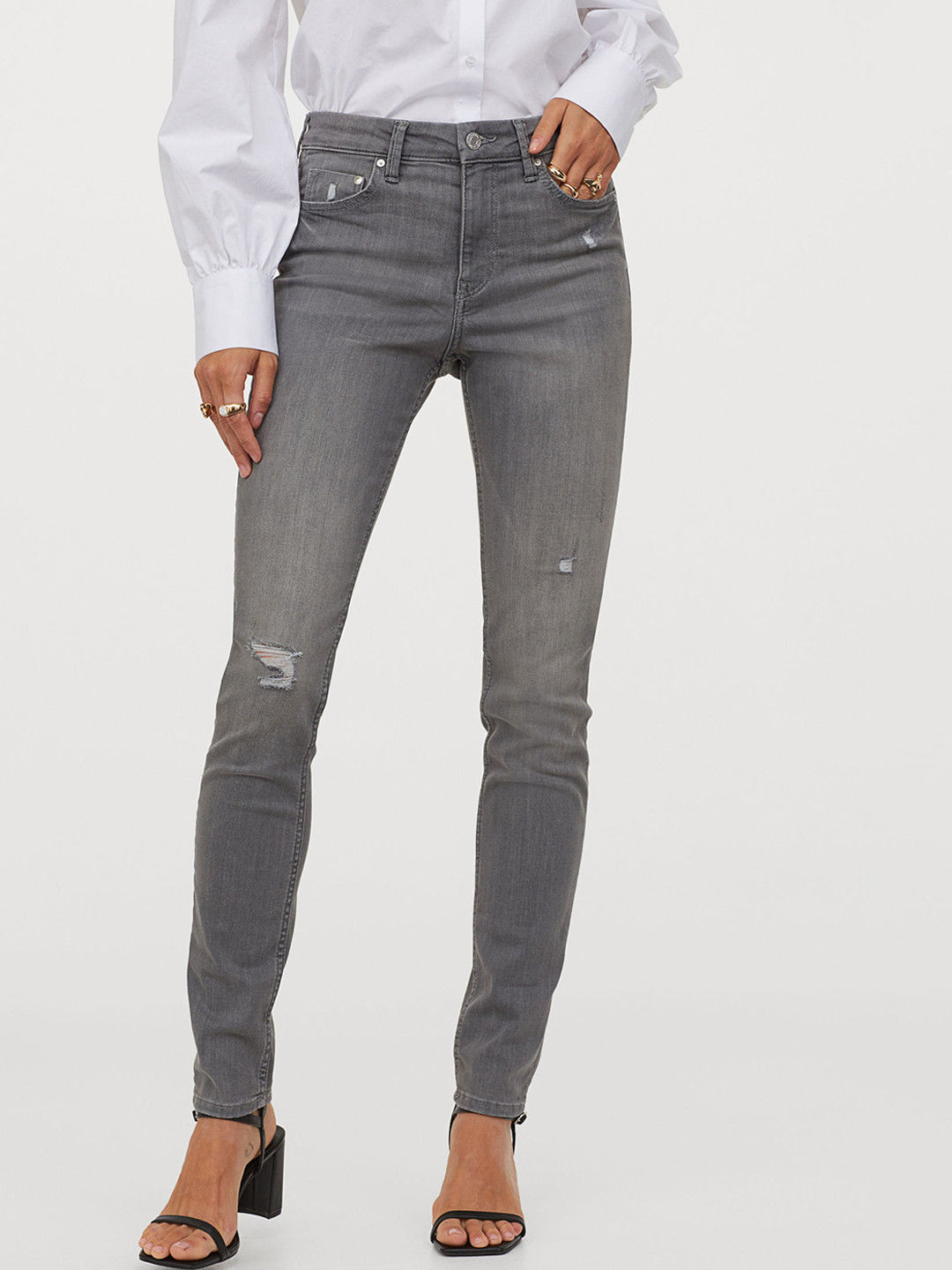 Buy H&M Women Grey Skinny Regular Jeans Jeans for Women 12952430 Myntra