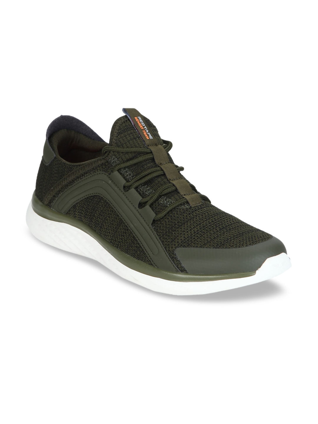 red tape men olive green mesh walking shoes