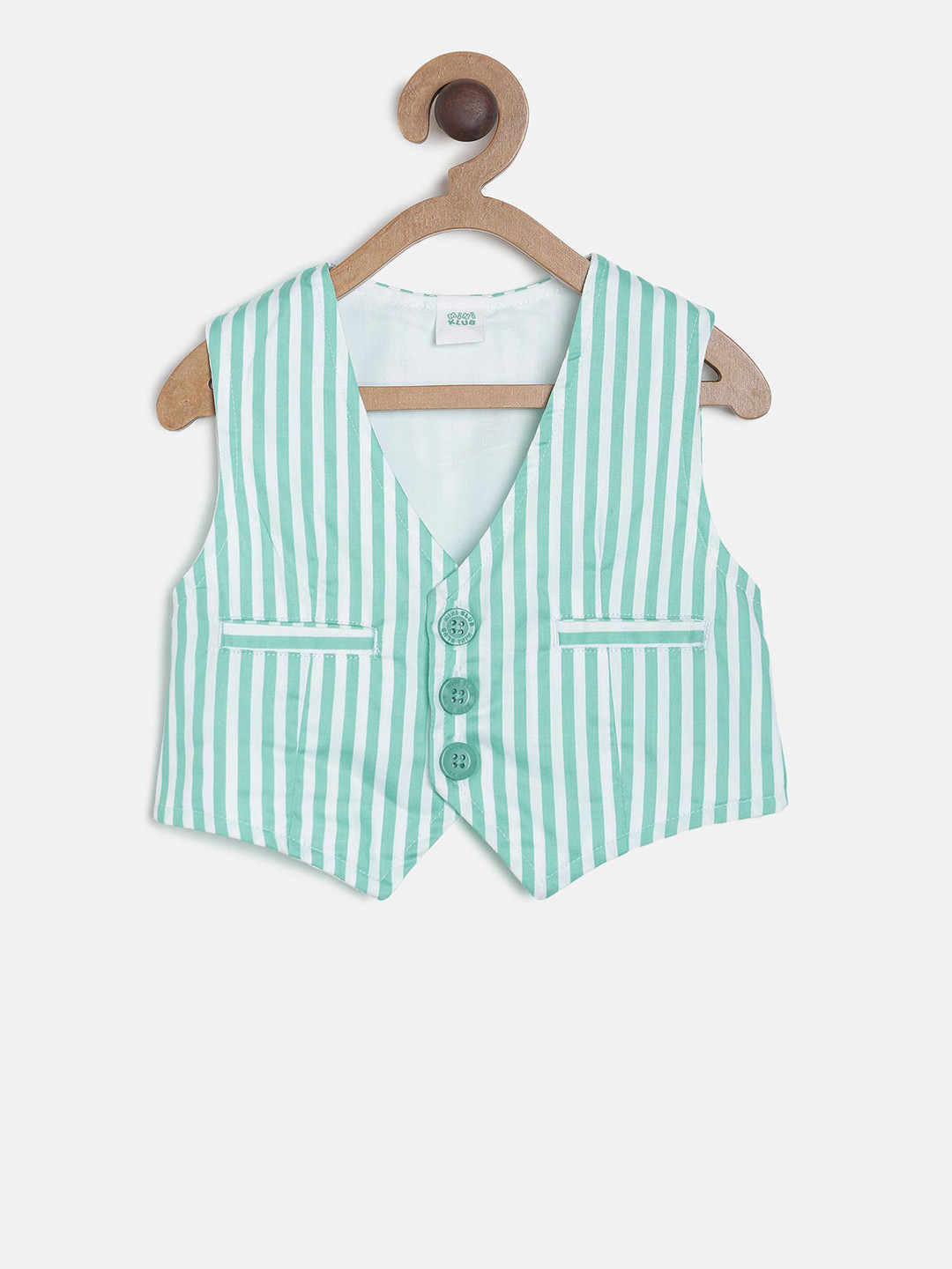 Buy MINI KLUB Infant Boys Green & White Striped Waistcoat Waistcoat for Boys 12973122 Myntra