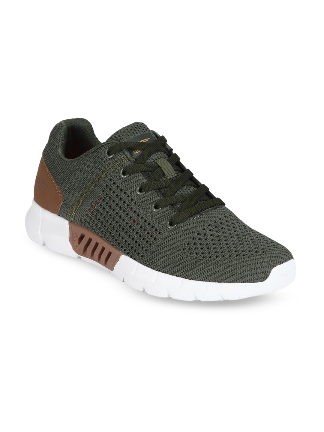 red tape men olive green mesh walking shoes