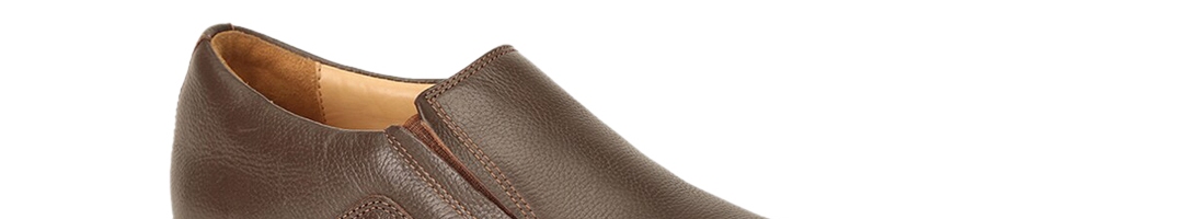 Buy Bata Men Brown Solid Leather Slip On Shoes - Formal Shoes for Men ...