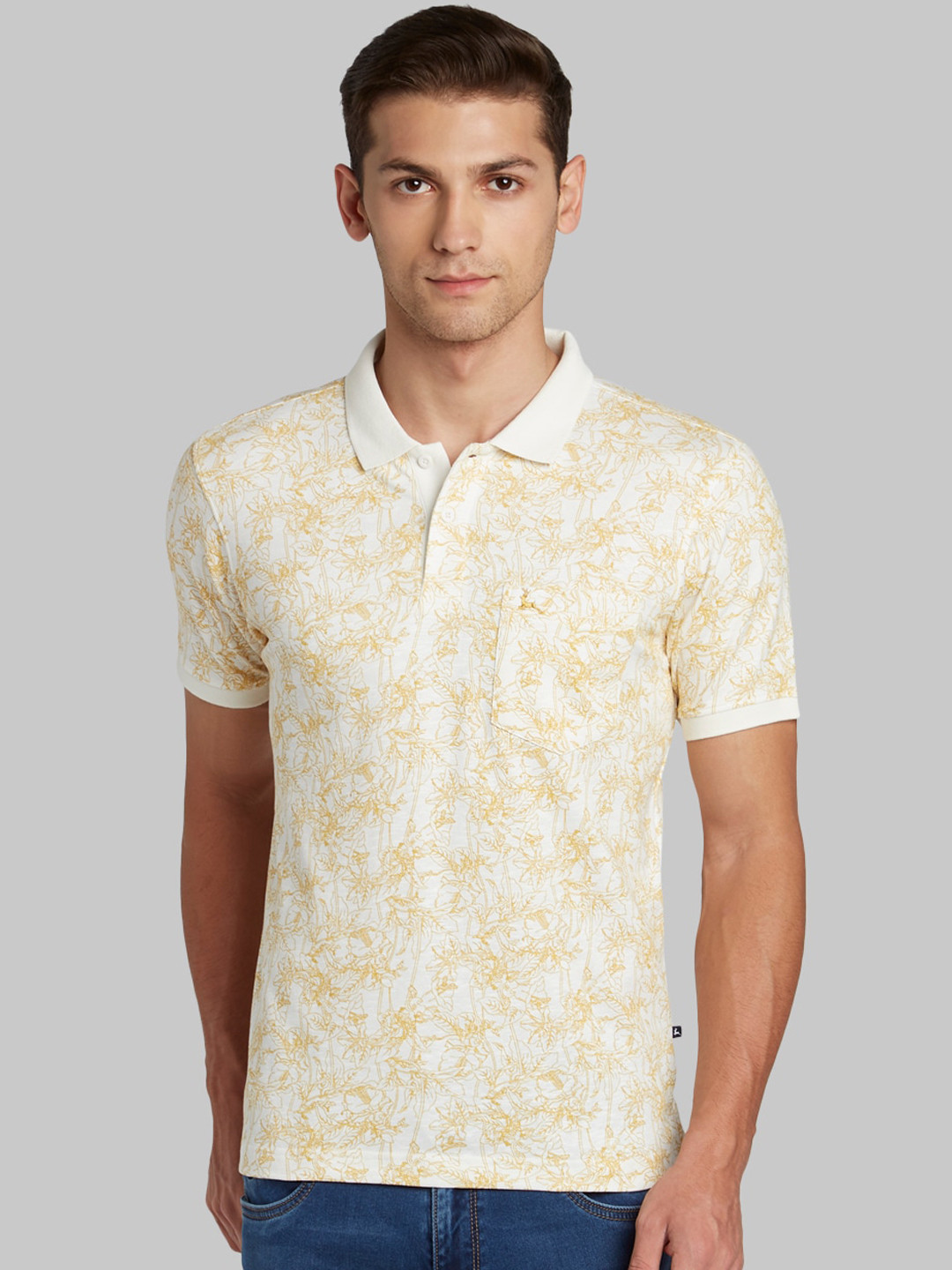 Buy Parx Men White Printed Polo Collar T Shirt - Tshirts for Men ...