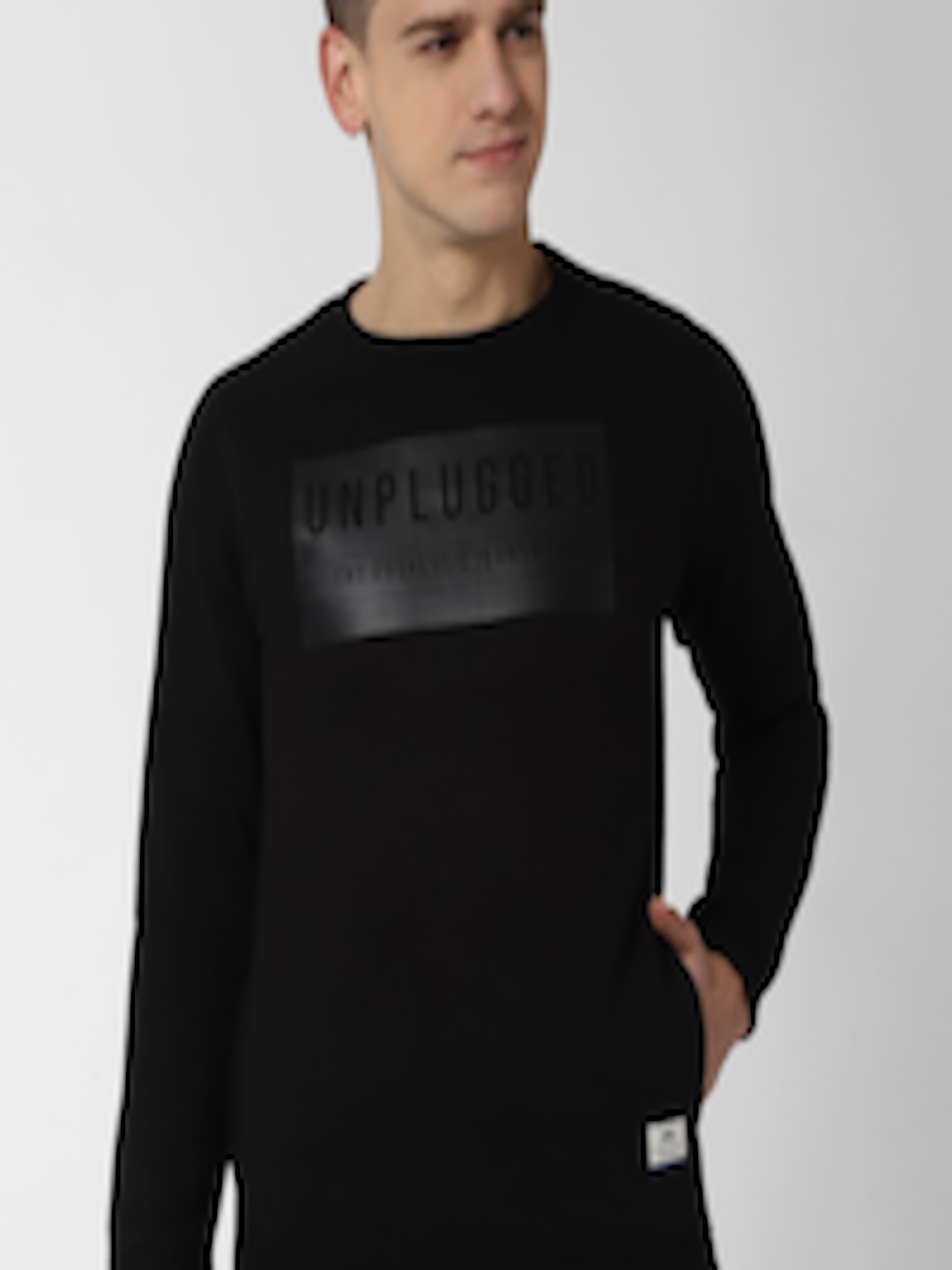Buy Peter England Casuals Men Black Printed Sweatshirt - Sweatshirts ...