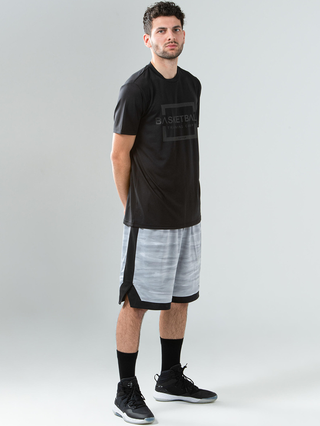Buy TARMAK By Decathlon Men Black & Grey Reversible Basketball Shorts